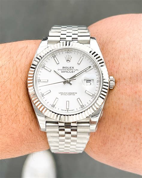 rolex 41 datejust white|rolex datejust 41 dimensions.